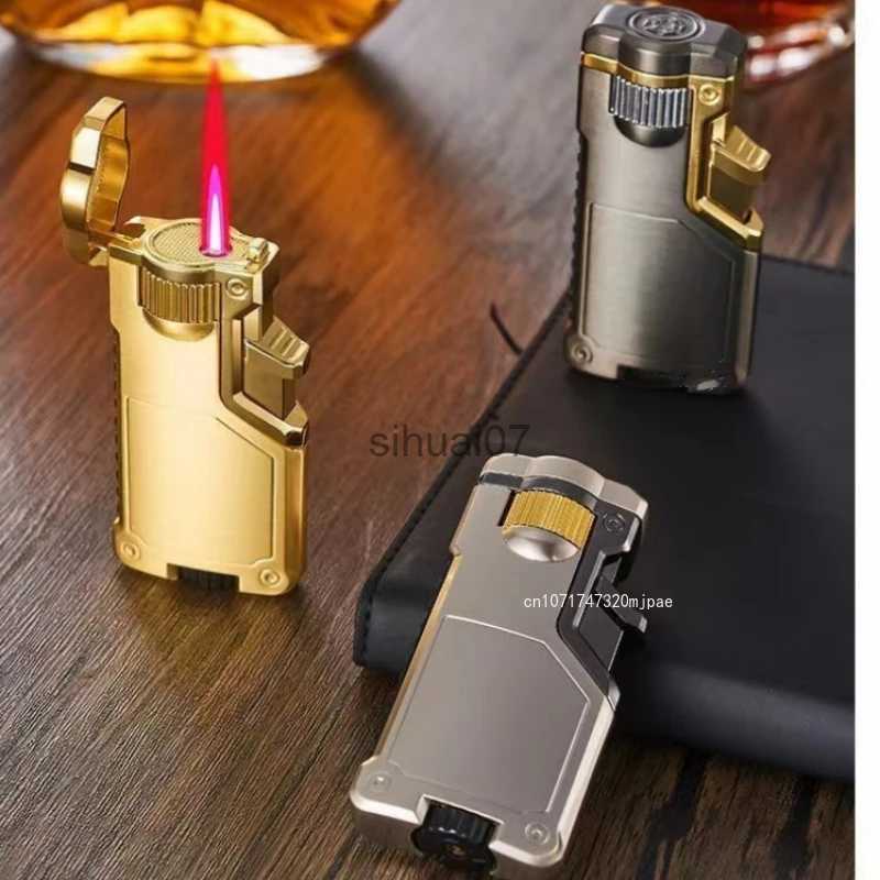 Lighters Dropshipping VIP Link Creative Three-color Metal Gradient Inflatable Flame Switching Cool Windproof Torch Lighter 240325 W260202