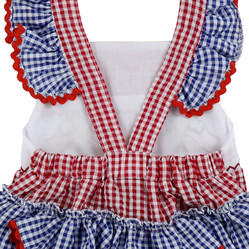 Girlymax Independence Day Sibling July 4th Boys Girls Stripe Stars Woven Smocked Dress Romper Shorts Set Boutique Kids Clothing 220531