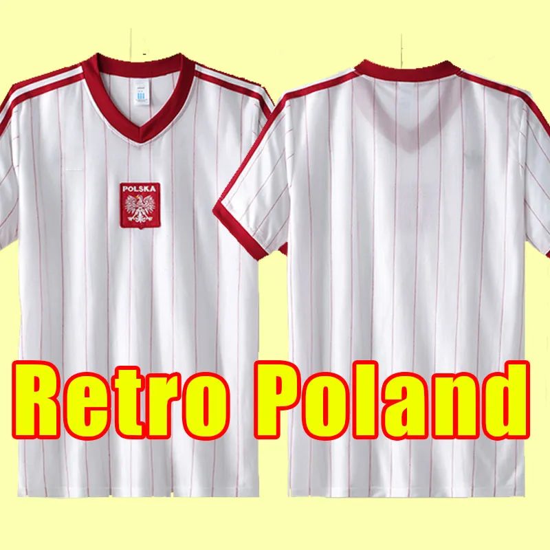Retro Soccer Jerseys Poland vintage football shirts short sleeve 1982 82 Adult men S-2xl