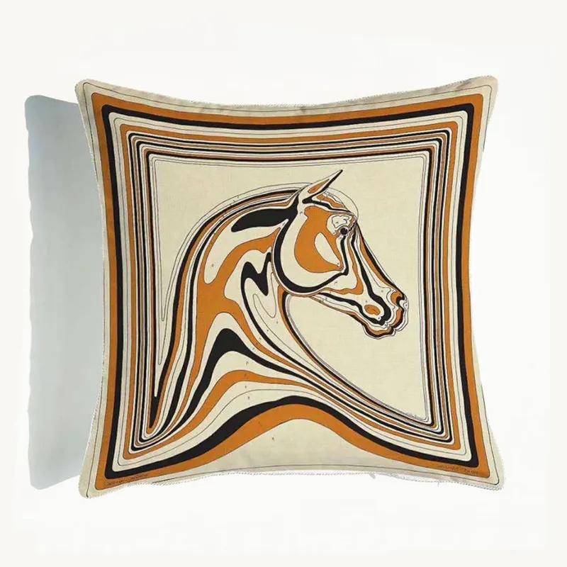 Horse Pillow Case Veet Pillowcase with hidden zip Sofa Car Cushion Cover for Office Home Decoration