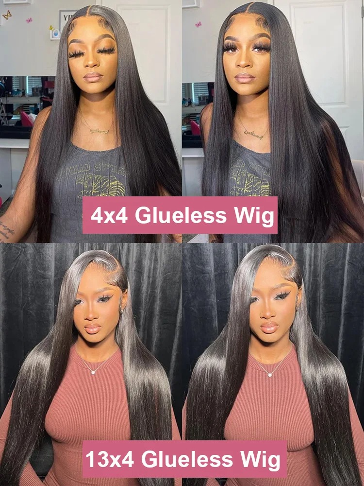 Glueless Wig Human Hair Ready To Straight Front Closure Bleached Konts Preplucked Hairline Wear And Go Pre Cut Lace
