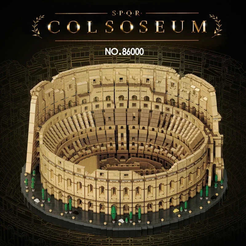 Free shipping IN STOCK 9036Pcs 86000 Movie Series Architecture City The Italy Roman Colosseum Model Building Blocks 10276 Bricks Kids Toys