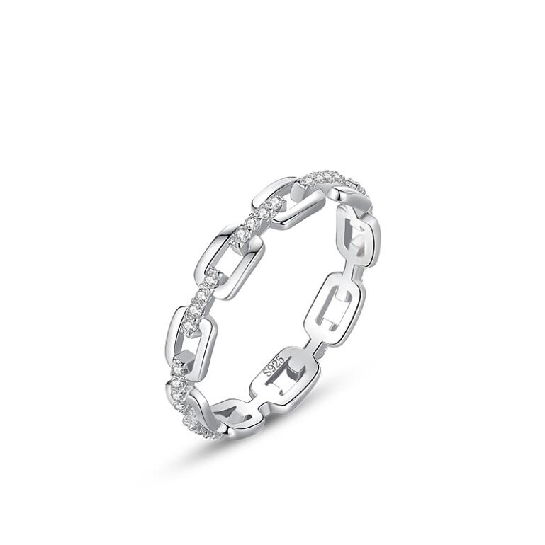 Sterling Sier White Zircon Eternity Ring: Handmade Top-Selling Jewelry free shiping