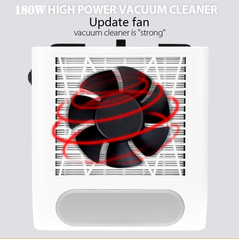 180W Nail Dust Collector ctor Fan For Manicure Machine Powerful Nail Vacuum Cleaner With Remove Filter Nail Salon Equipment 240321