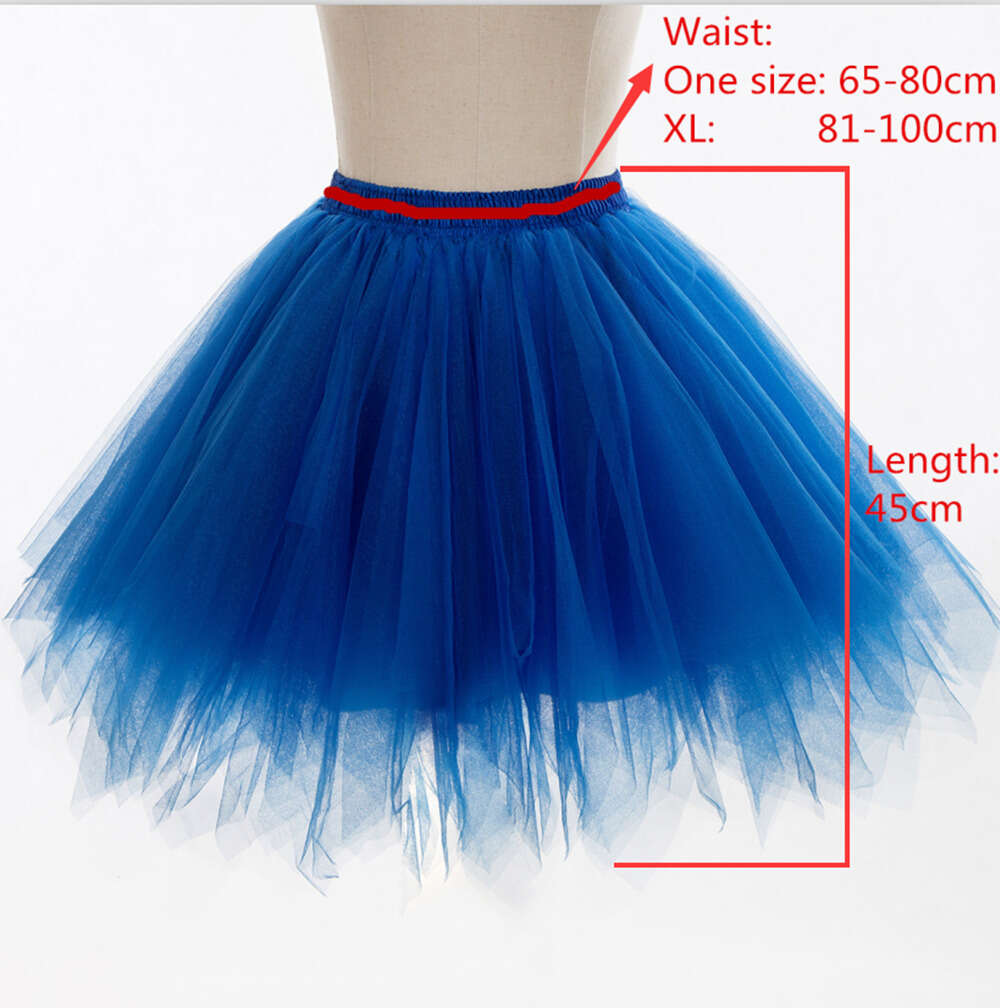 15 Colors Mini Tutu Gothic Skirts Ballet Underskirts 5 Layers Rockabilly Tulle Skirt For Costume Cosplay Christmas Halloween