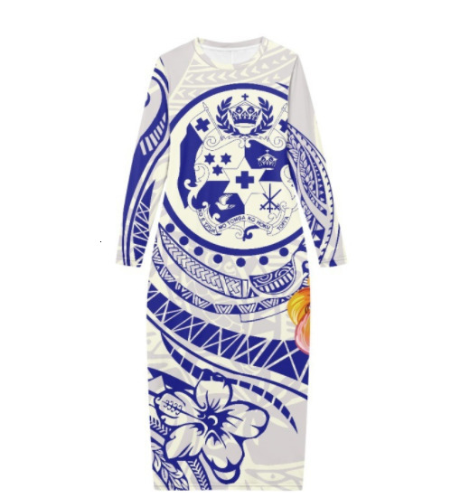 V-neck Puletasi Polynesian Samoan Traditional Clothing Church Uniform Custom Women Couples Dress Three-Quarter Sleeves Ptaha 220706