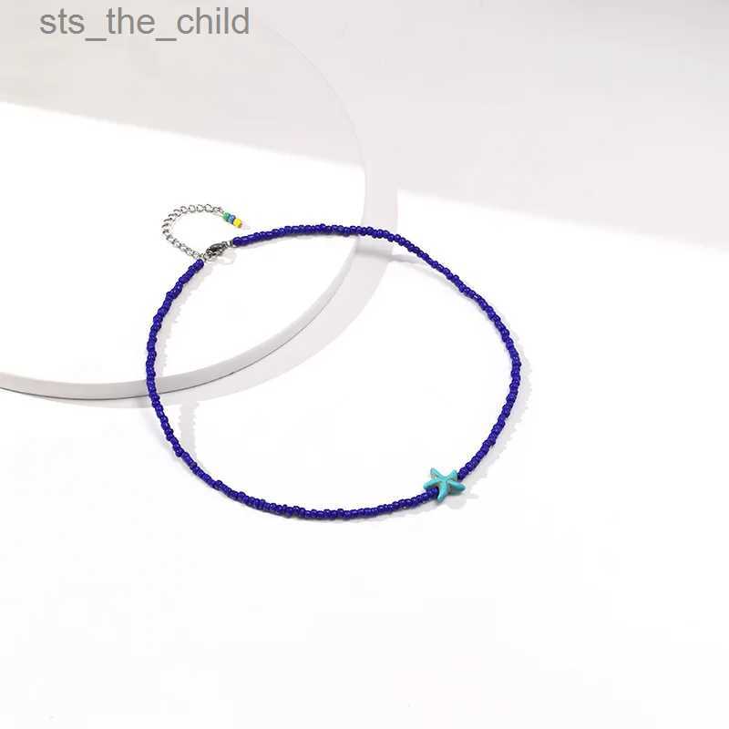 Chokers Bohemian Handmade Bead Chain Necklace Starfish Pendant Necklace Womens Fashion Summer Jewelry Beach Rope Gothic Kravik GiftC24326
