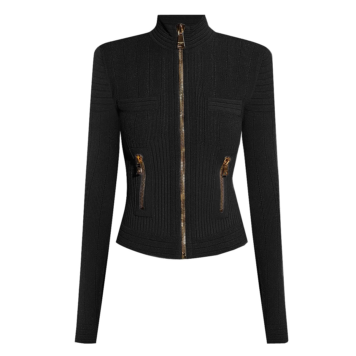 3020 2024 Runway Spring Summer Brand Same Style Sweater Long Sleeve Crew Neck Fashion Clothes Black White