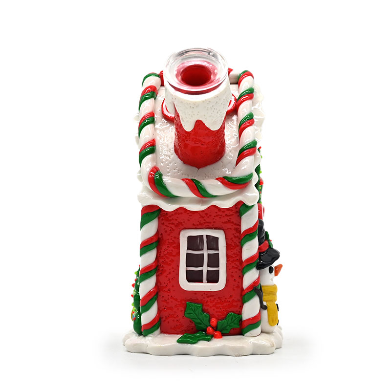 Glass Bong,Glass Water Pipe,Polymer Clay Christmas Theme Glass Smoking Item With Cartoon House,Glow In Dark,Christmas Tree/Snowman,Glass Hookah,Smokin