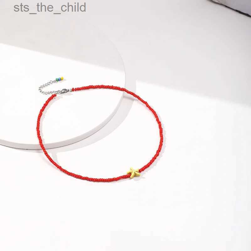 Chokers Bohemian Handmade Bead Chain Necklace Starfish Pendant Necklace Womens Fashion Summer Jewelry Beach Rope Gothic Kravik GiftC24326