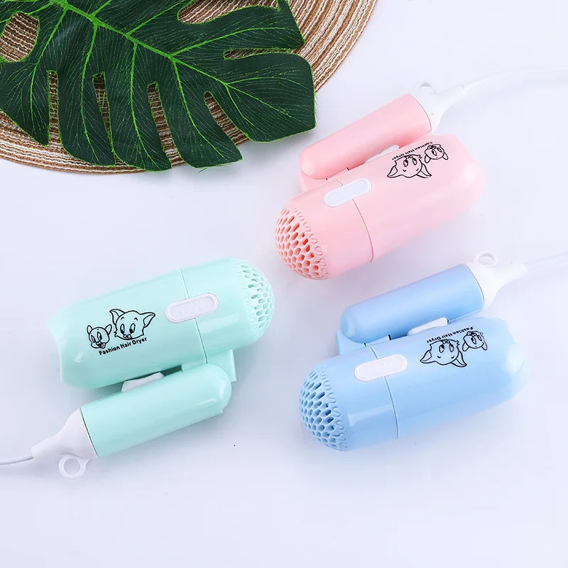 Fashion Mini Folding Hair Dryer 400w Low Power Radiation Proof Household Travel Dormitory Hair Dryer Barber Salon Modeling Tool 240317