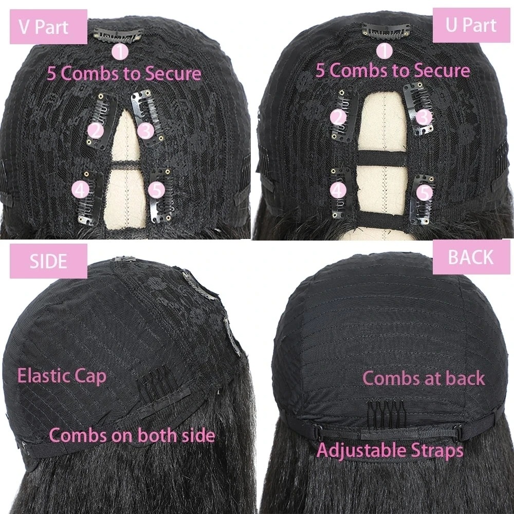 24Inch Long Body Wave Synthetic Part For Women V Shape No Leave Out Heat Resistant Fiber Wigs