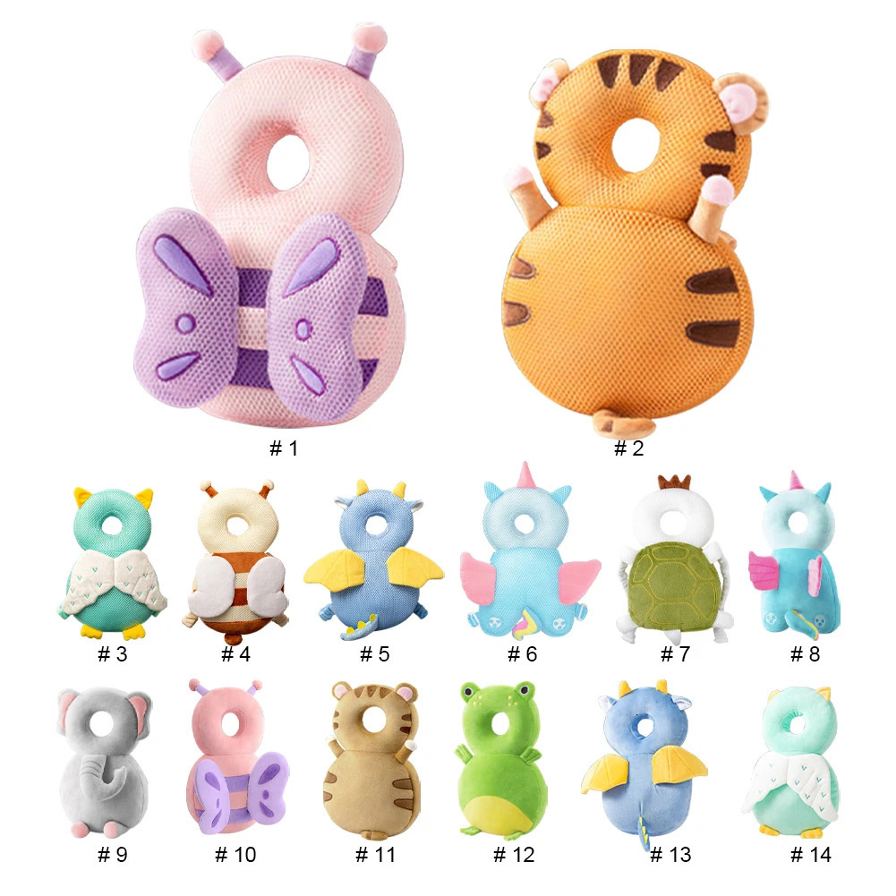 Stuffing Animal Shape Baby Back Protection Pillow Backpack Toddlers Head Antifall for Walking Crawling 240313