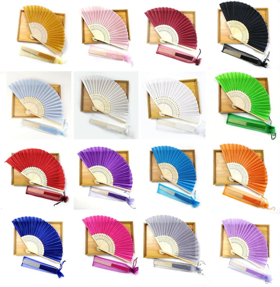 25pcs Personalized Engraved Silk Hand Fan Wedding Fold Fan Vintage Fans Customized Wedding Favor 240323