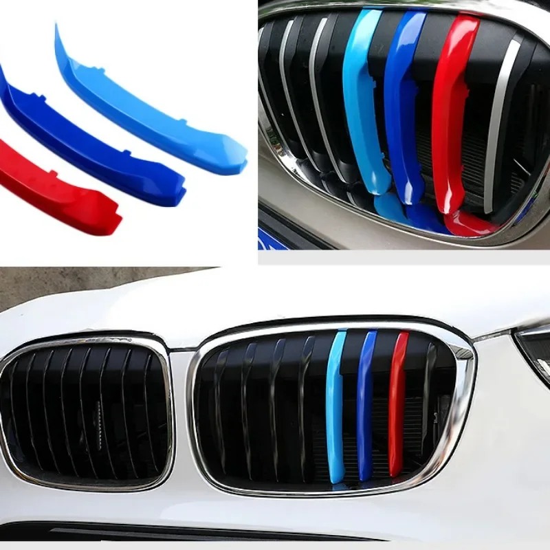 3pcs/lot Network Decor Trims Grill for E46 F30 E90 3 Series Car Style Grille Sticker Accessories