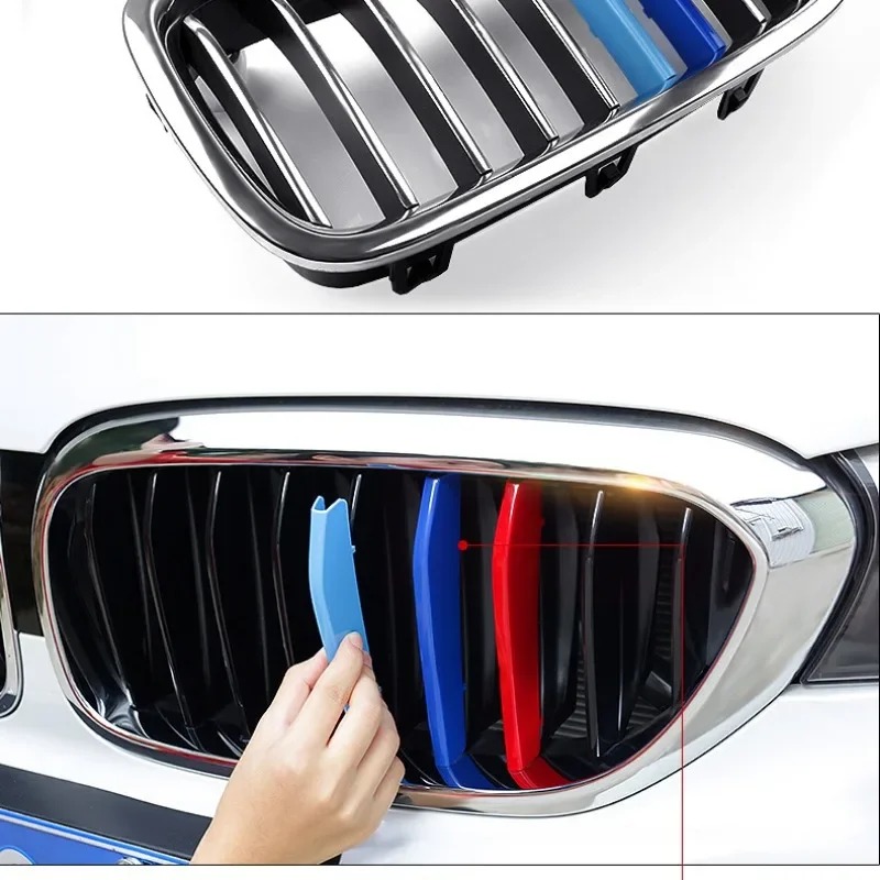 3pcs/lot Network Decor Trims Grill for E46 F30 E90 3 Series Car Style Grille Sticker Accessories