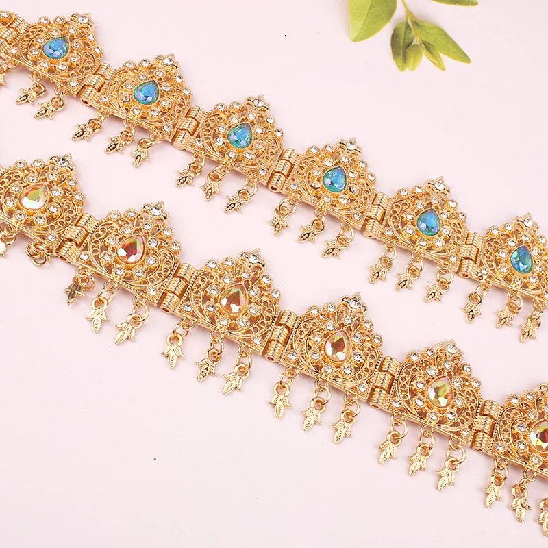 Algeria Tassel Forehead Chain Headband Bridal Hair Accessories Arabian Wedding Jewelry Wholesale Tiara Headbands 240311