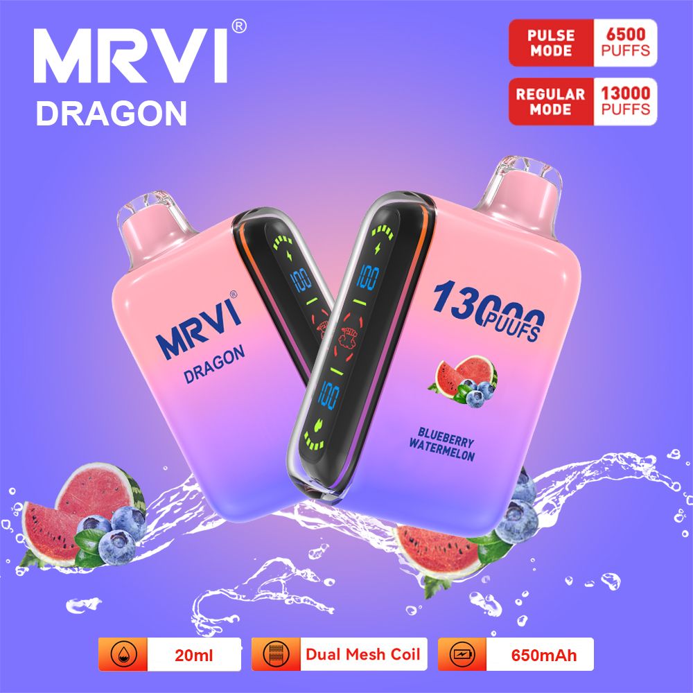 MRVI DRAGON Puff 13K Disposable Vapes E Cigarette Vaper With Battery Juice Display 650mAh Battery 20ml Pod Free Shipping Puff Bar
