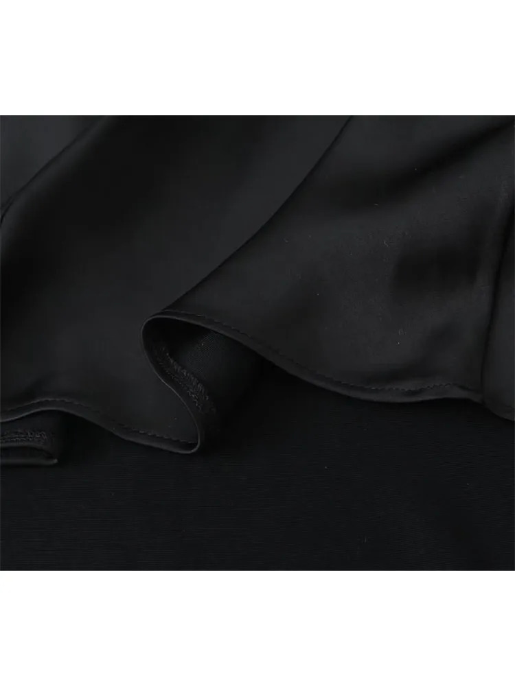 TRAF Women Backless Sexy Dress 2023 Autumn Fashion Elegant Female Deep VNeck Sleeveless Slim Solid Party Night 240314