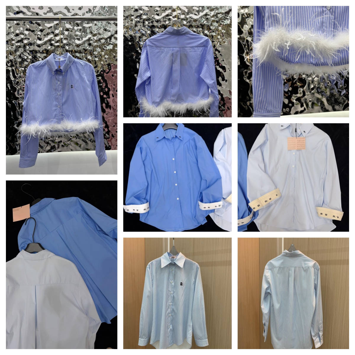 Fashion Designer Muu Women's Blouses Shirts Striped Shirt Size SML