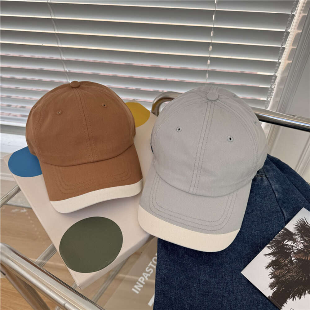 Korean Version of Color Blocking Versatile, Big Head, Round Face, Small Baseball Women, Enlarged and Deepened Soft Top, Wide Brim, Duckbill Cap for Me