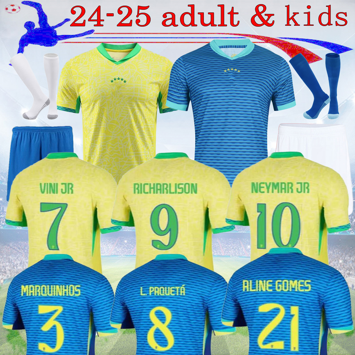 16-4XL 2024 Cups America soccer jersey PAQUETA COUTINHO 24 25 bRAZILS shirt FIRMINO maillots de football MARQUINHOS VINI JR ANTONY SILVA DANI ALVES man kids kit