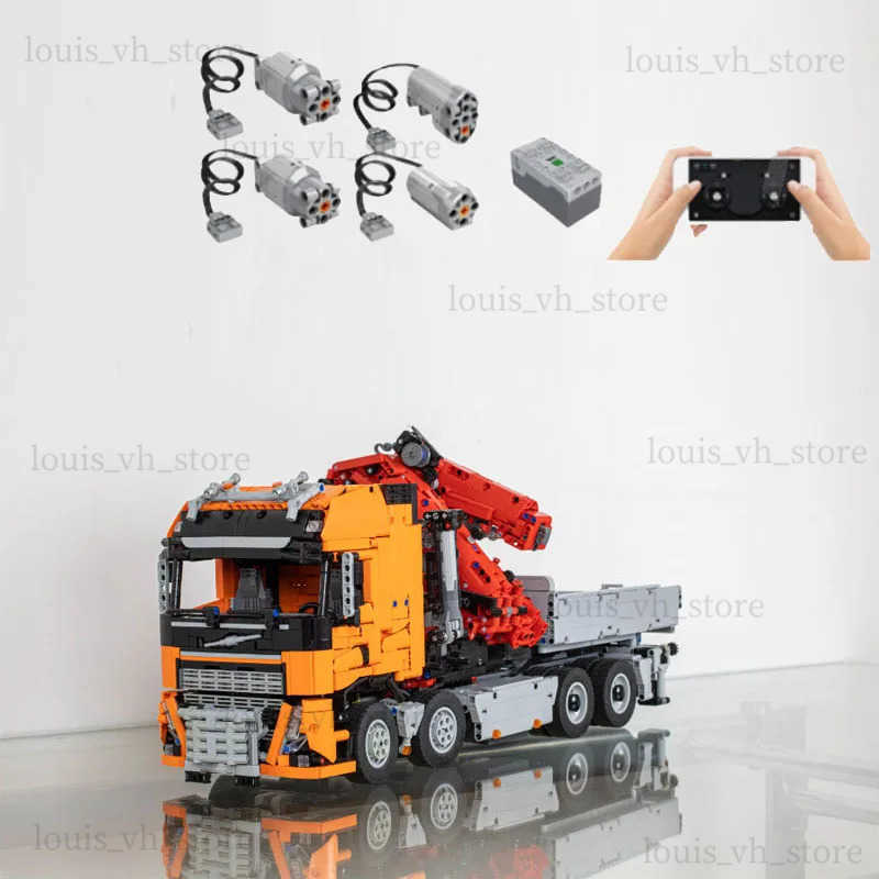 Free shipping Main Transporter MOC118230 Electric Crane 4351 Hightech Parts Building Blocks for Adults Educational Toys Vehicles Models Gift