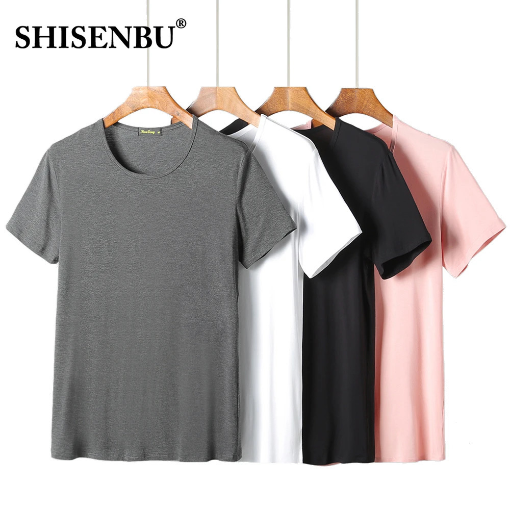 Mens 5 Pack Soft Comfy Bamboo T Shirt For Men Breathable Crew Neck Slim Fit Tees Short Sleeve Plain T-Shirts Casual Summer Top 240319