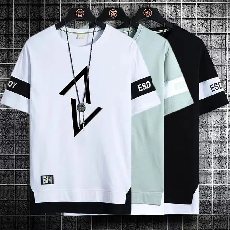 Mens T Shirts Korean Fashion Summer Short Sleeve Print T Shirts Men Casual Harajuku Men Clothing Graphics T Shirts Men 240315