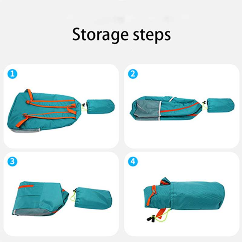 outdoor splash proof sports backpack with foldable storage bag and large capacity backpack