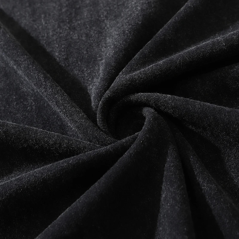 Hip Hop Streetwear Washed Black Plain T Shirt Vintage Harajuku T-Shirt Autumn Men Cotton Long Sleeve Tshirt Solid Color 240319