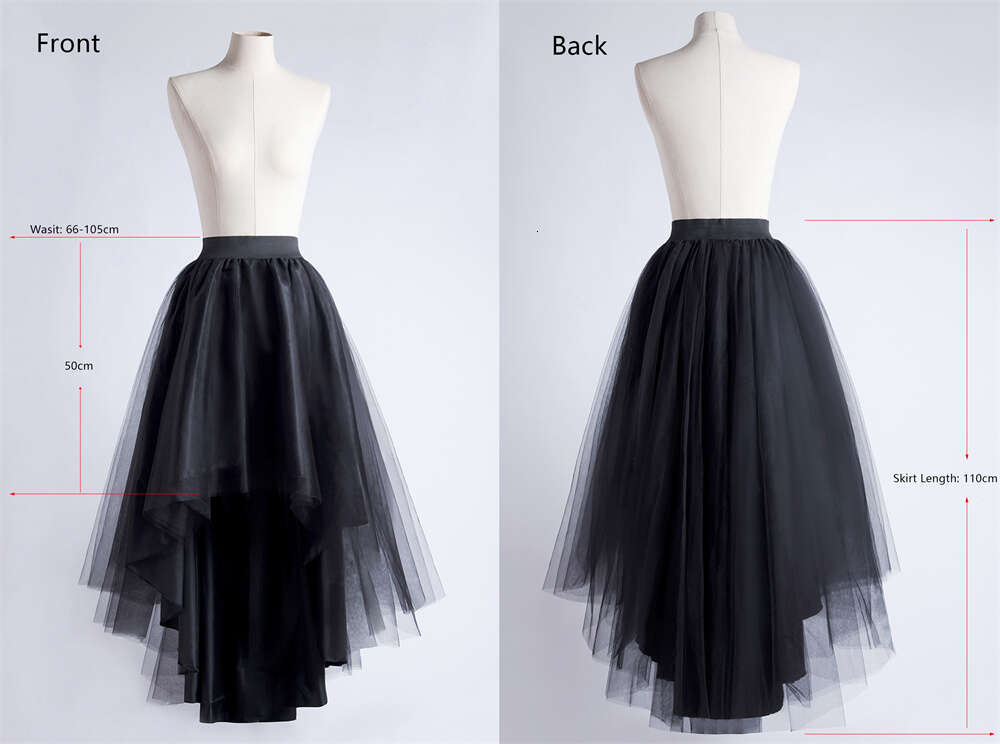 Hi-lo Misshow Gothic Womens Tulle Tutu Maxi Punk Skirt Elastic Waist High Low Mesh Net Costume Party Prom Tail Long Dress