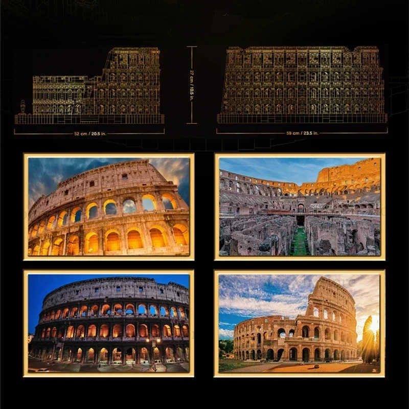 Free shipping IN STOCK 9036Pcs 86000 Movie Series Architecture City The Italy Roman Colosseum Model Building Blocks 10276 Bricks Kids Toys