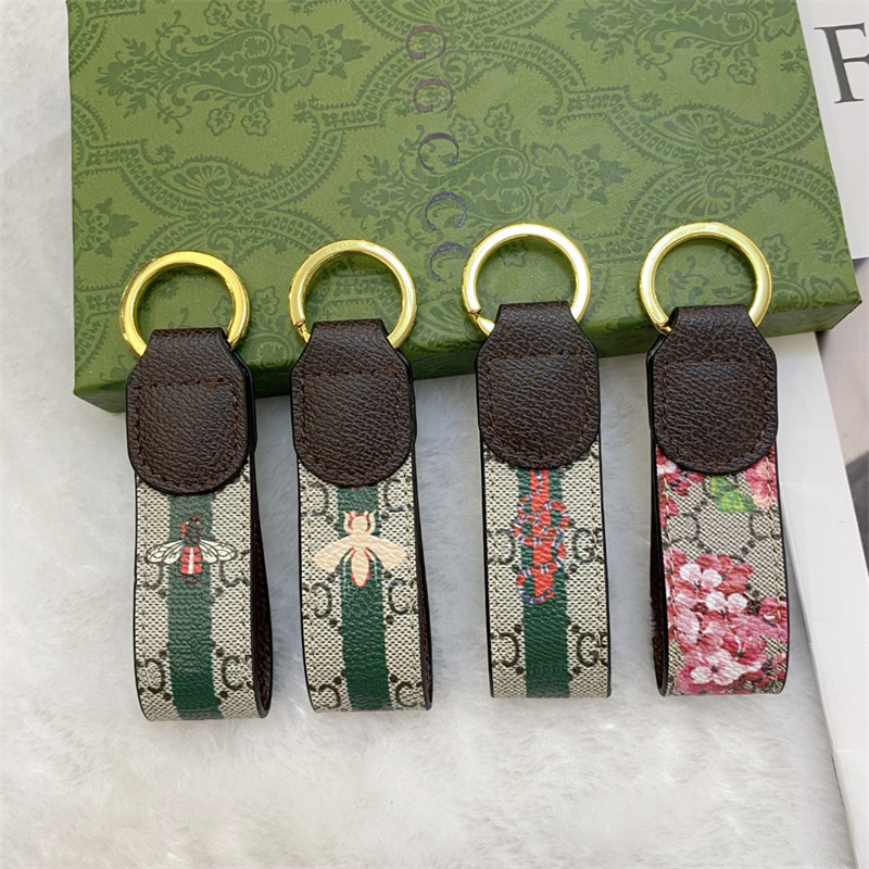 Handmade designer keychains dragonne multicolor key chain women men brown leather bag wallet lanyard plated gold accessories dragonne keychain letter