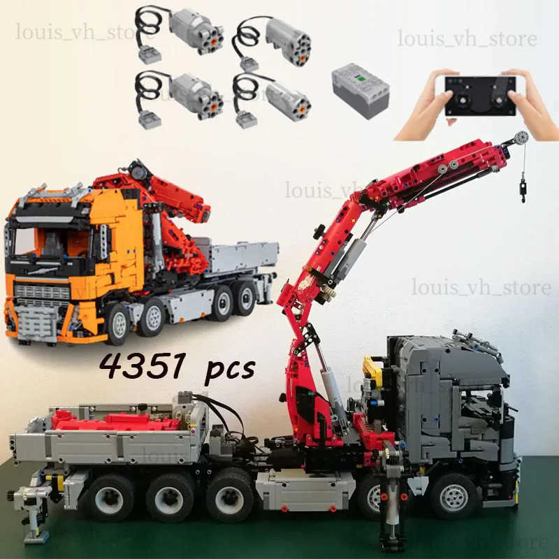 Free shipping Main Transporter MOC118230 Electric Crane 4351 Hightech Parts Building Blocks for Adults Educational Toys Vehicles Models Gift