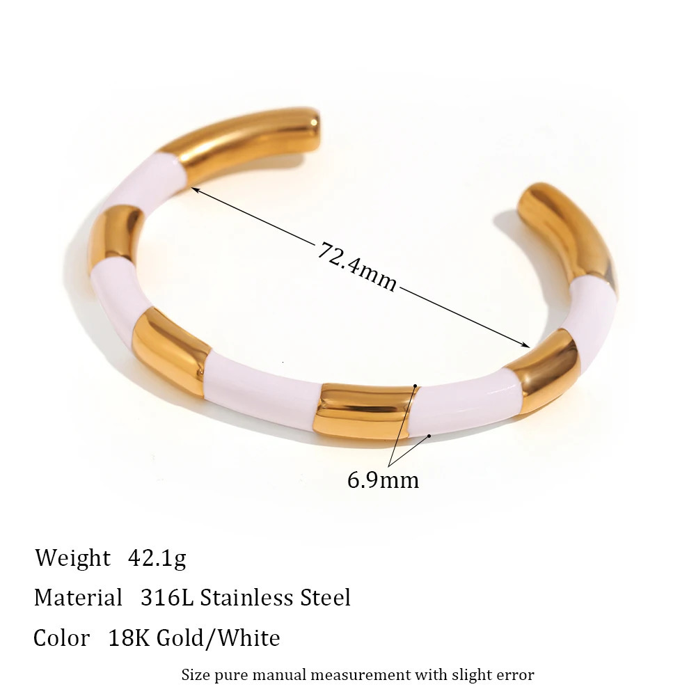 MamacitaSlay Womens Jewelry Solid Segment Baked Paint bracelet Highend Stainless Steel Bracelet 240313