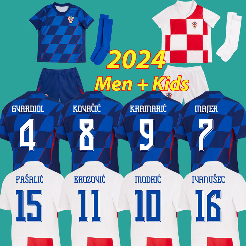 2024 Croatia Soccer Jerseys MODRIC 24 25 MAJER Croatie 2023 GVARDIOL KOVACIC PASALIC Home jerseys Fans version Retro 1997 1998 Croacia Football Men Women Kids Kits