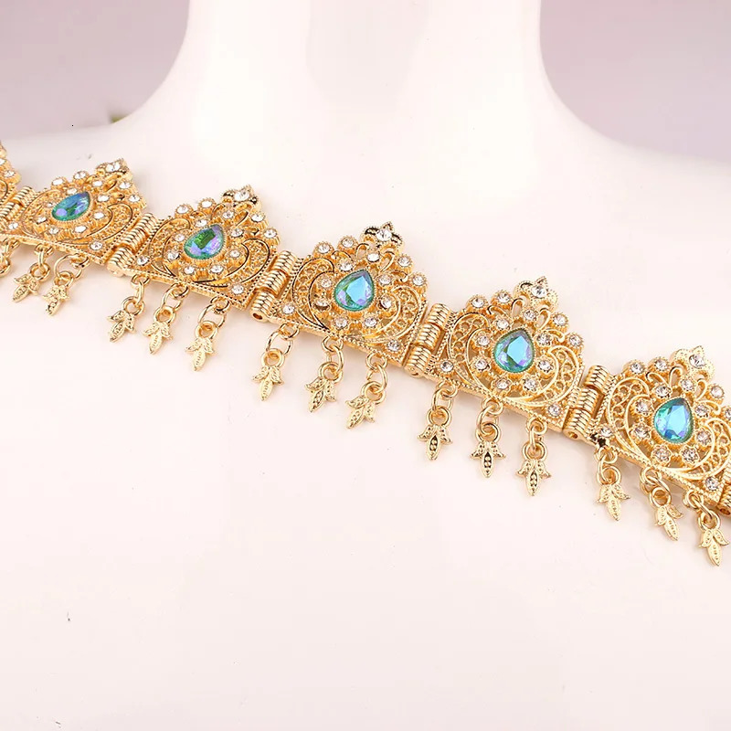 Algeria Tassel Forehead Chain Headband Bridal Hair Accessories Arabian Wedding Jewelry Wholesale Tiara Headbands 240311