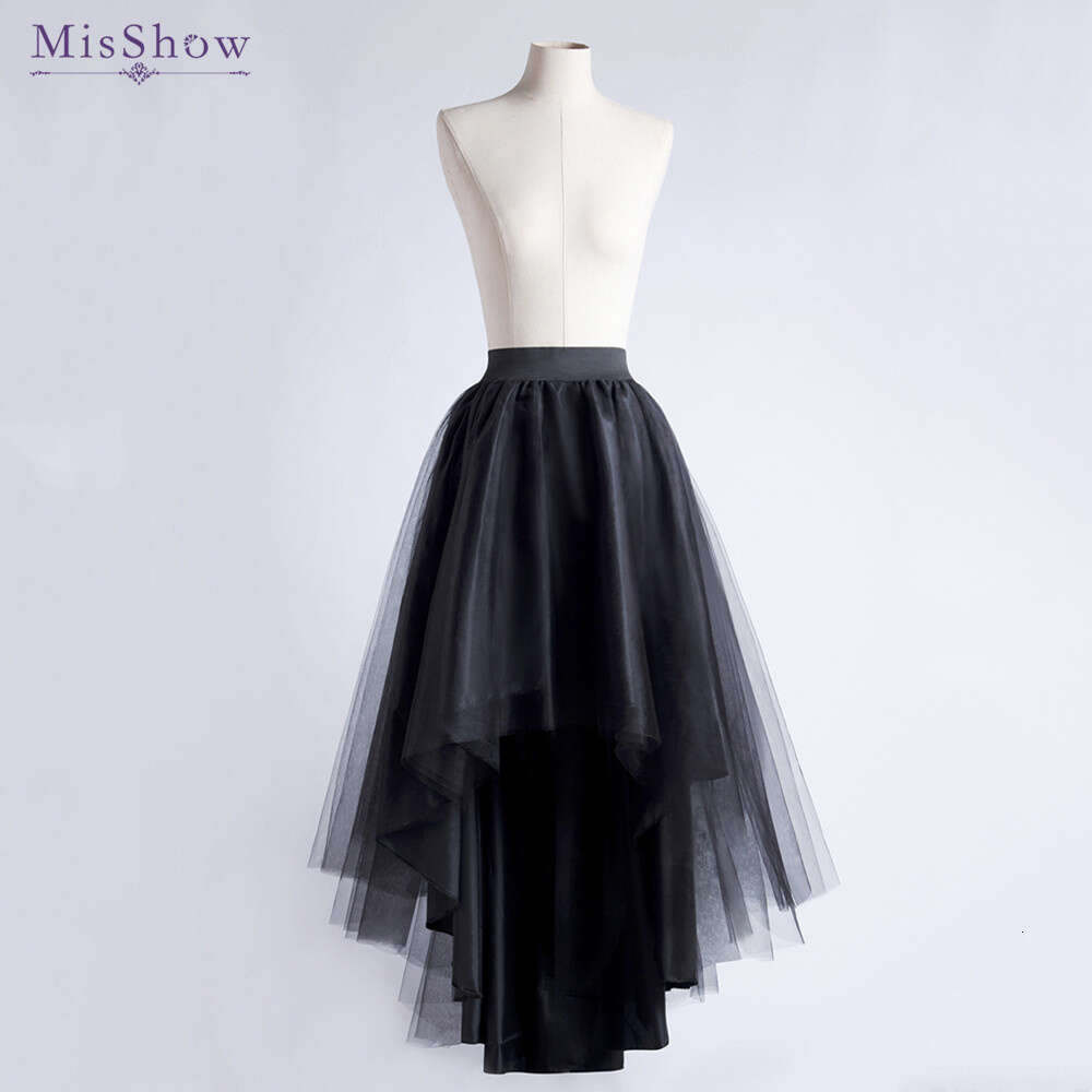 Hi-lo Misshow Gothic Womens Tulle Tutu Maxi Punk Skirt Elastic Waist High Low Mesh Net Costume Party Prom Tail Long Dress
