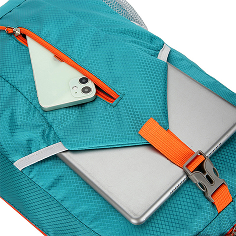 outdoor splash proof sports backpack with foldable storage bag and large capacity backpack