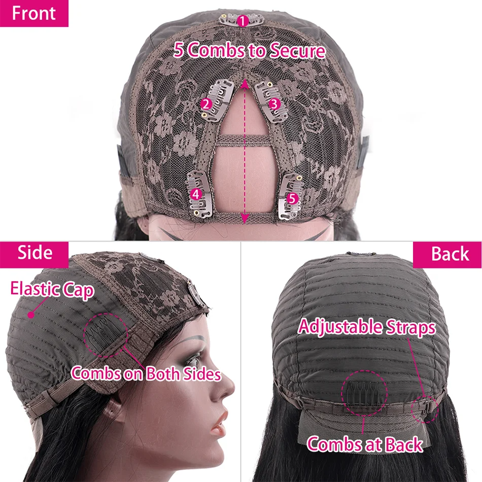 Straight Short Bob Part Wigs For Women V Shape Brazilian Human Hair No Leave Out Glueless Wig