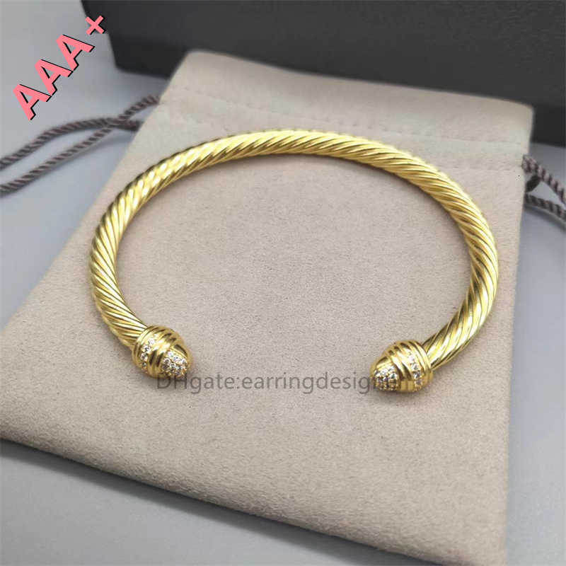 Jewelry Mens Trend Bracelet Gold Charm Designer Women S925 Platinum Twisted Wire Bracelets Hot Round Plated Head Fashion Versatile Selling Jewelrys EW56