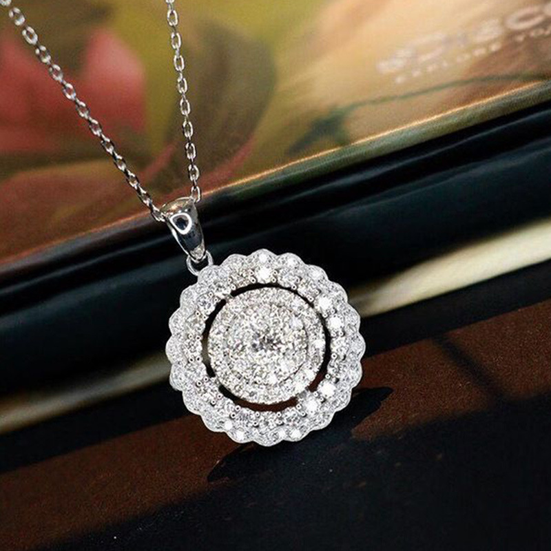 Sterg Sier Circle Pendant Necklace 5A Cubic Zirconia | Mother's Day Gift