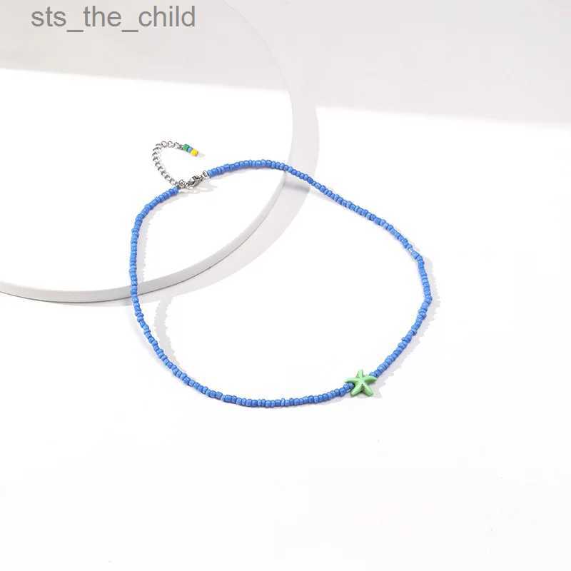 Chokers Bohemian Handmade Bead Chain Necklace Starfish Pendant Necklace Womens Fashion Summer Jewelry Beach Rope Gothic Kravik GiftC24326
