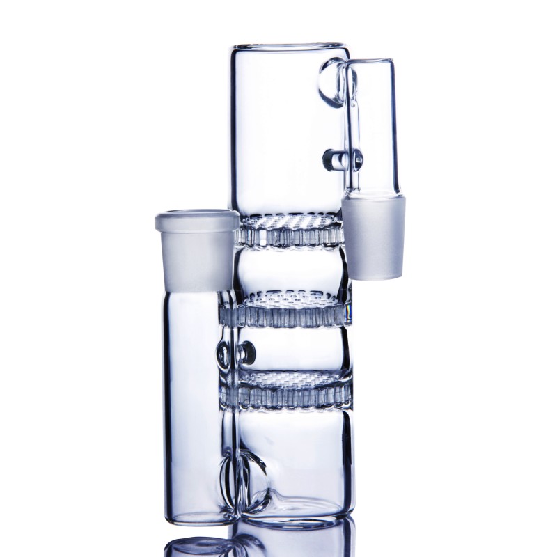 Ash catcher hookahs14mm perc 90 degree honeycomb Blue green three tiers for bongs glass water pipes recycler oil bubblers 18mm