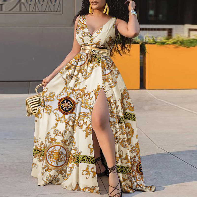 Casual Dresses VONDA Party Large Womens Summer Shoulder Long Evening Bohemian Elegant Printed Vestigo 230410