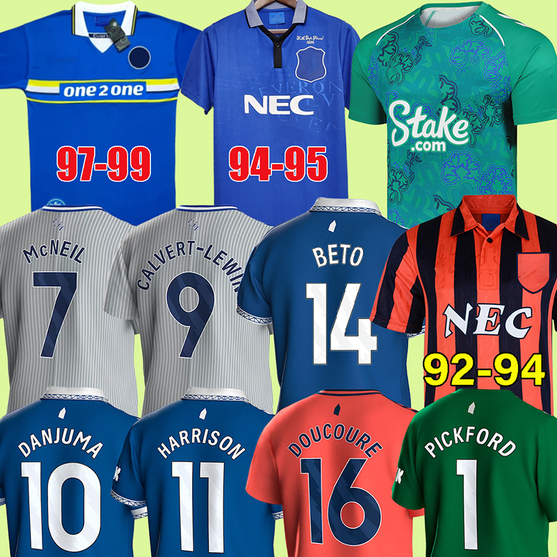 23 24 McNEIL ONANA BETO soccer Jersey TARKOWSKI football shirt 2023 2024 DANJUMA HARRISON DOUCOURE MYKOLENKO PICKFORD men kids kids 88 90 92 94 95 97 99 retro Vintage