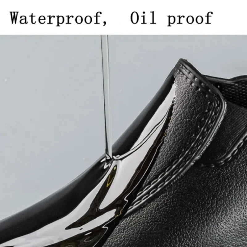 Mens chefs work shoes Fishermans shoes Waterproof and oil proof outdoor water shoes Outdoor light hiking rain boot men 240309