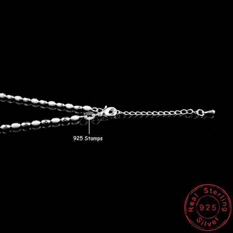 Anklets New Fashion Womens Small Bead Chain Necklace 925 Sterling Silver Olive Bead Necklace Bracelet Womens Foot Jewelry GiftC24326
