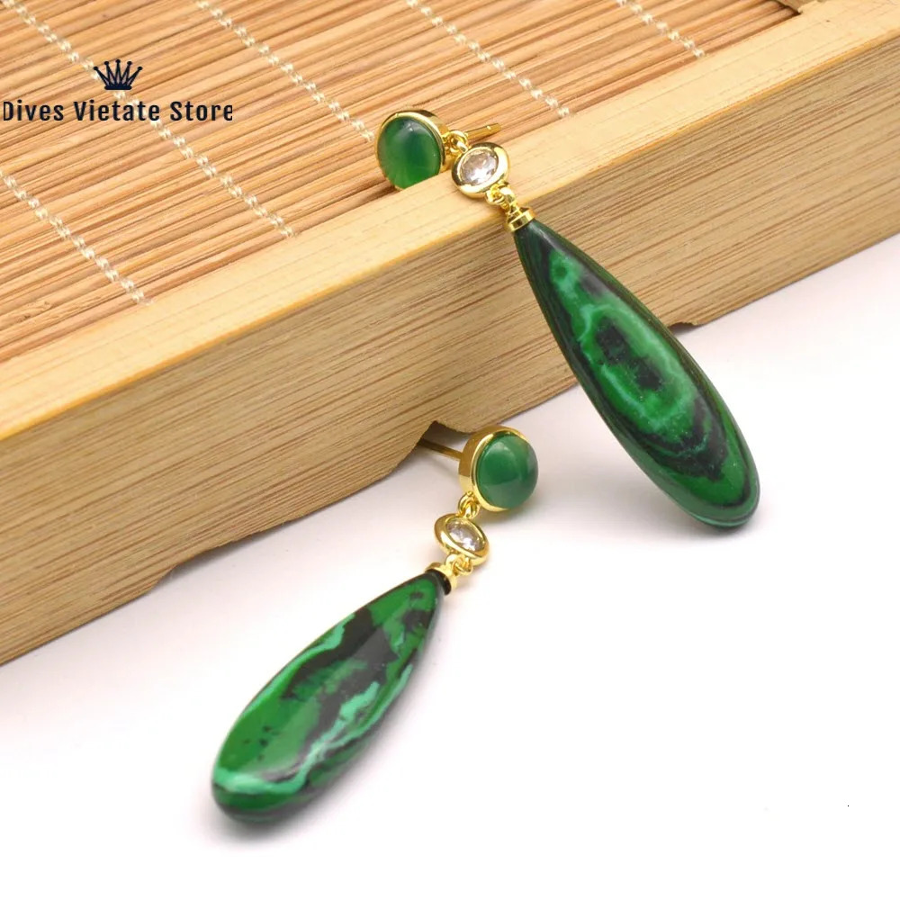 925 Sterling Silver Natural Agate Turquoise Stone Charm Womens Earrings Vintage Long Eardrop Jewelry Trendy For Women Gift 240311